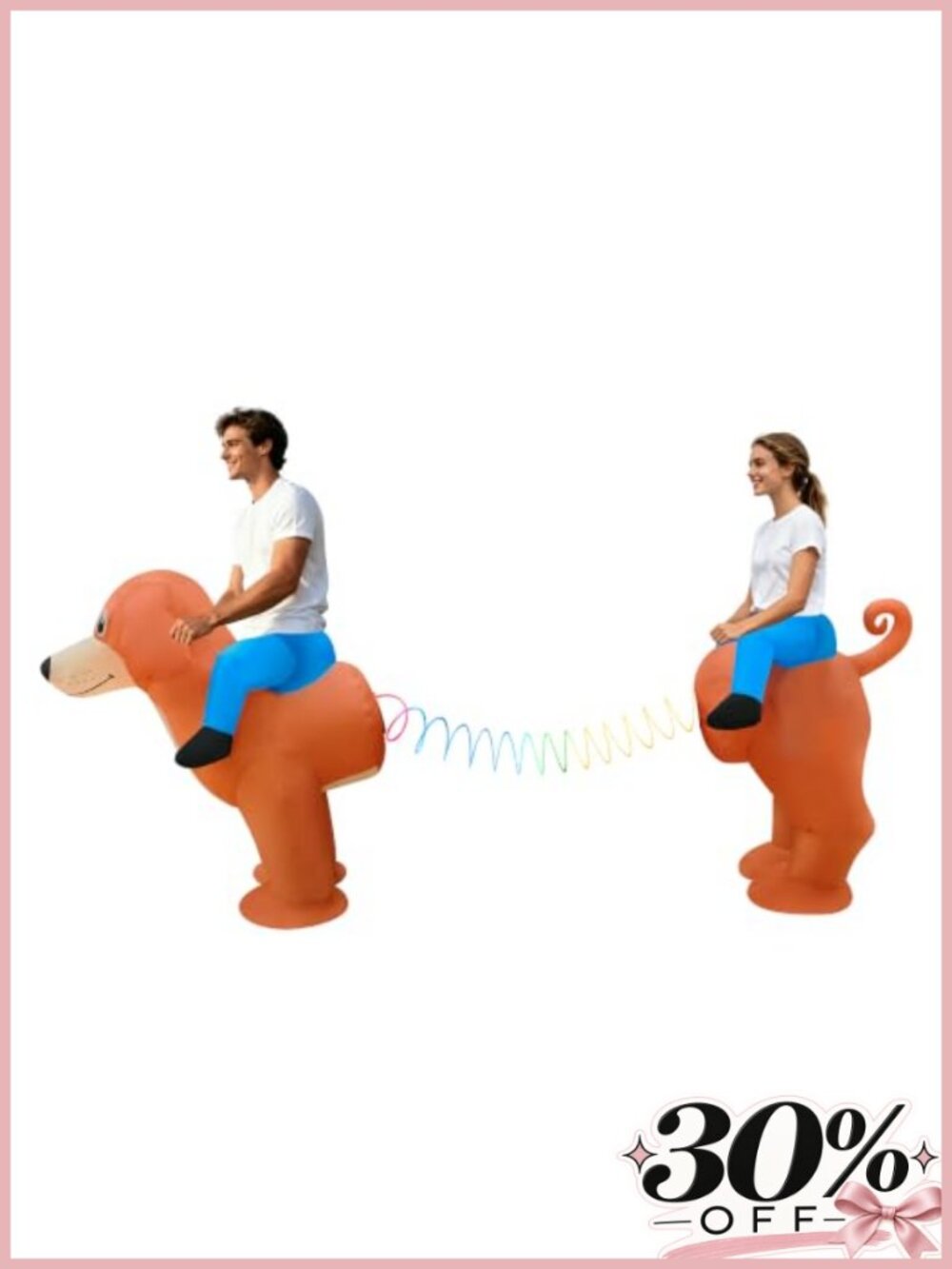 2 Person Inflatable Dachshund Costume Adult Unisex Sausage Dog Ride On Suit